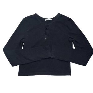 REFORMATION Long Sleeve Button Top Shirt Black XS